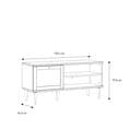 TV Unit with 1 door in Rattan finsih
