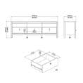 TV Unit with 3 Drawers in Oak