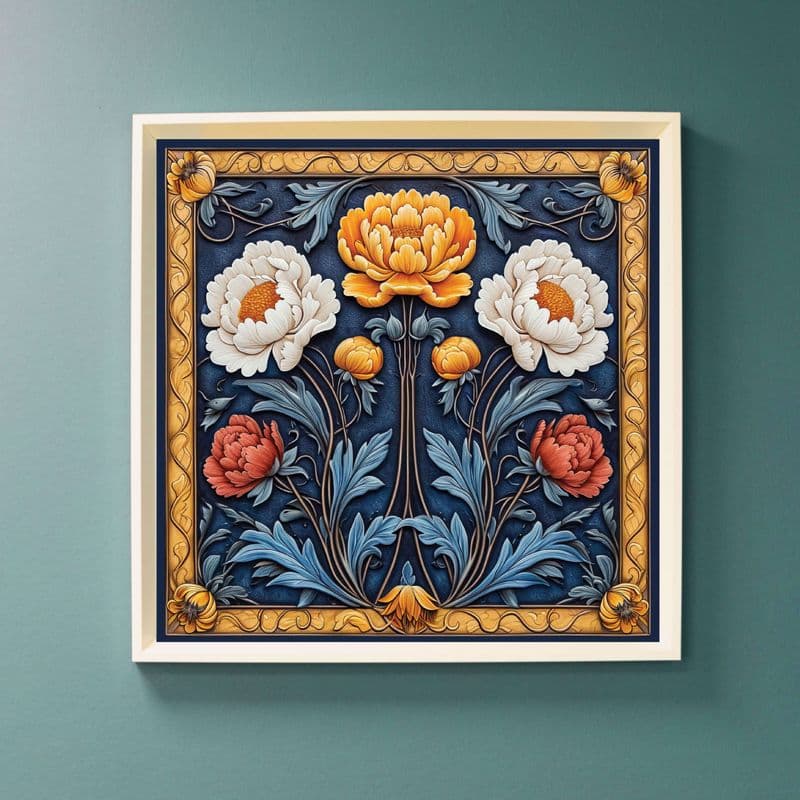 Vintage Flora Elegance: Art Nouveau Inspired Print