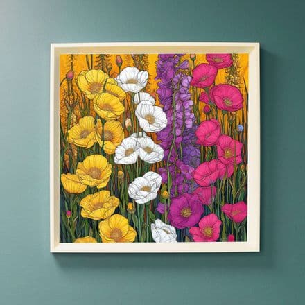 Vivid Meadow : Art Nouveau Inspired Print