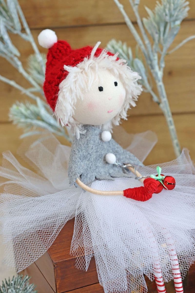 White & Grey Christmas Elf Decoration