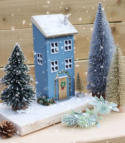 Winter Cottage Festive Wooden Ornament