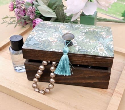Wooden Jewellery Box with William Morris Design