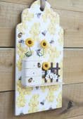 Wooden Wall Plaque with Bees and Beehive