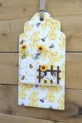 Wooden Wall Plaque with Bees and Beehive