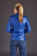 Blue Leather Jacket Womens
