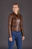 Brown Leather Jackets Womens:Anna