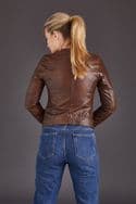 Brown Leather Jackets Womens:Chenel