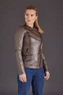 Dark Grey Leather Jacket Womens