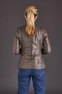 Dark Grey Leather Jacket Womens