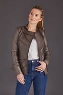 Dark Grey Leather Jacket Womens