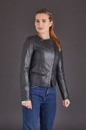 Grey Leather Jacket Womens:Chenel