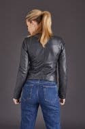 Grey Leather Jacket Womens:Chenel
