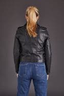 Ladies Leather Biker Jacket Black