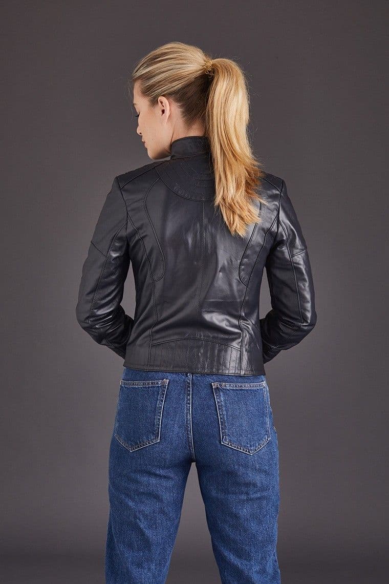 Ladies Leather Jacket Black