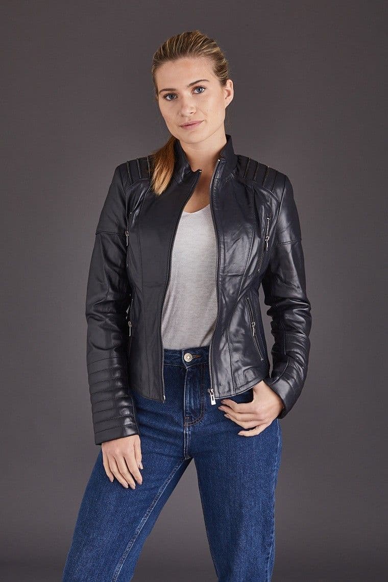 Ladies Leather Jacket Black