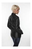 Ladies Leather Jacket Blazer Black