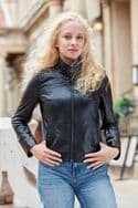 Ladies Leather Jacket Short Black