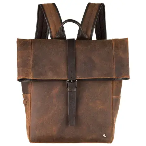 Latch Over Backpack Leather Fold Over Backpack Tan