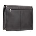 Leather Messenger Bag Black ; Harvard (XL)