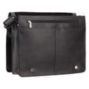 Leather Messenger Bag Black ; Harvard (XL)