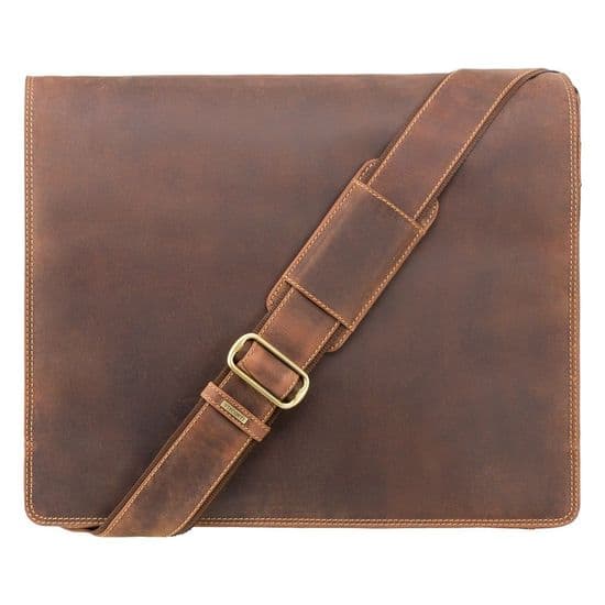 Leather Messenger Bag Oil Tan ; Harvard (XL)