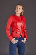 Red Leather Jacket Women's