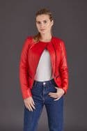 Red Leather Jacket Women's