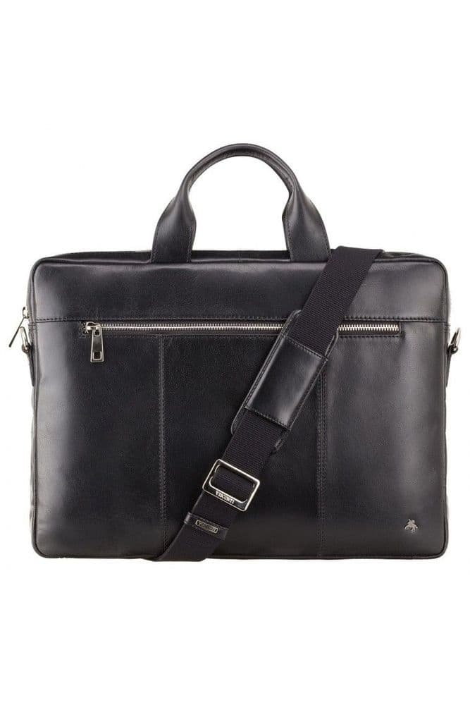 Slim Laptop Briefcase in Black