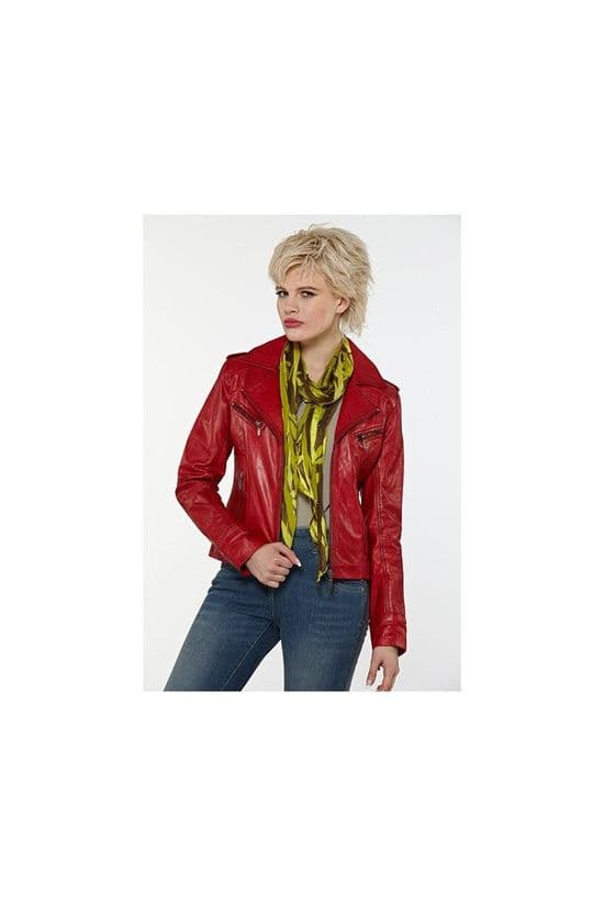 Women Leather Jacket in Red