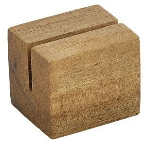 Acacia Wood Sign Holder 3 x 2.5 x 2.5cm