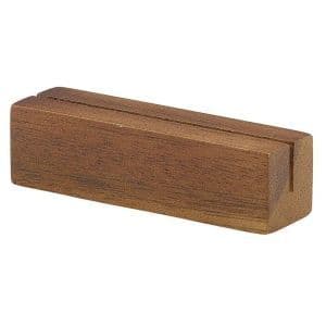 Acacia Wood Sign holder 9 x 3 x 3cm