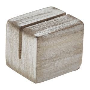 Acacia Wood Sign Holder- White Wash