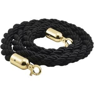 Barrier Rope - Black/Brass
