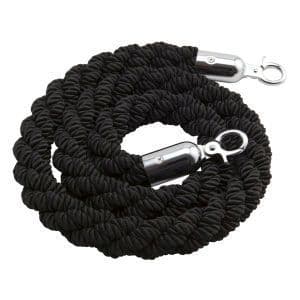 Barrier Rope- Black/Chrome