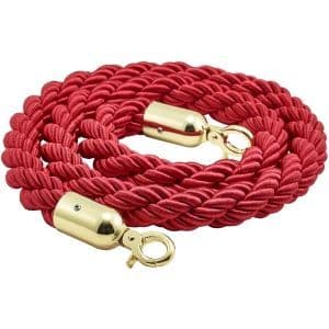 Barrier Rope- Red/Brass