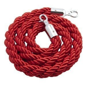 Barrier Rope - Red/Chrome