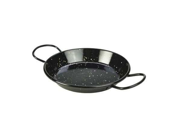 Black Enamel Miniature Paella Pan 15cm Box of 10