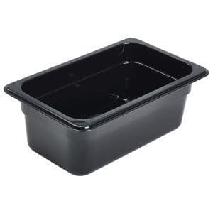 Black Polycarbonate Gastronorm Pan 1/4 100mm deep