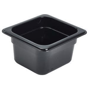 Black Polycarbonate Gastronorm Pan 1/6 100mm deep