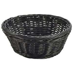 Black Round Polywicker Basket 21Dia x 8cm Box Of 6