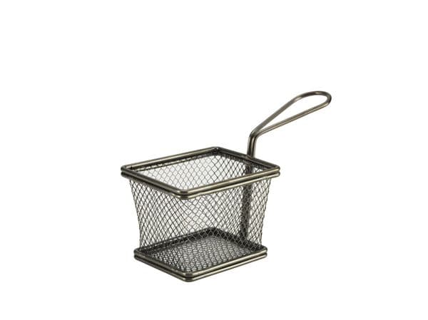 Black Serving Fry Basket Rectangular 10 x 8 x 7.5cm Box Of 6