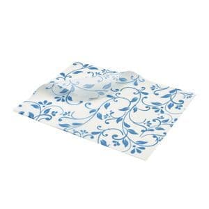 Blue Floral Print Greaseproof Paper  25x20cm (1000)