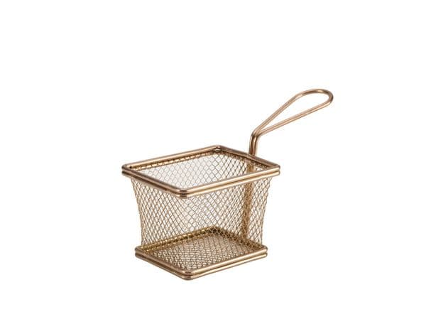 Copper Serving Fry Basket Rectangular 10 x 8 x 7.5cm Box Of 6