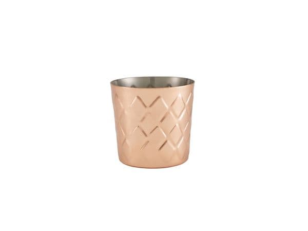 Diamond Pattern Copper Plated Serving Cup 8.5 x 8.5cm Box Of 12