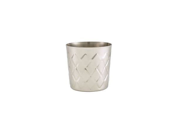 Diamond Pattern Stainless Steel Serving Cup 8.5 x 8.5cm Box Of 12