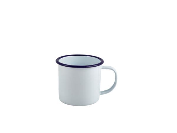 Enamel Mug White with Blue Rim 36cl/ 12.5oz