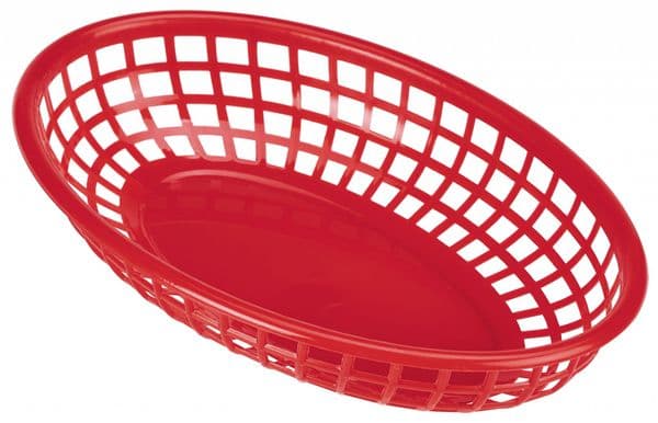 Fast Food Basket Red 23.5 x 15.4cm Box Of 6