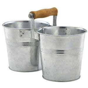 Galvanised Steel Combi Serving Bucket 12cm Box Of 12