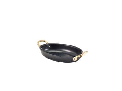 GenWare Black Vintage Steel Oval Dish 16.5 x 12.5cm Box Of 6